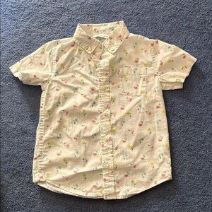 Janie and Jack White Shirt with Pink and Yellow Floral Accents